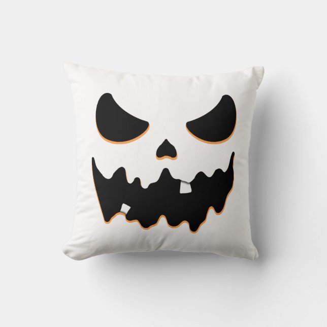 Scary Face Throw Pillow (Front)