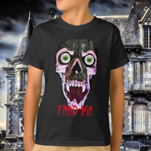 Scary Feed Me Bloody Halloween Ghoul Skull T-Shirt