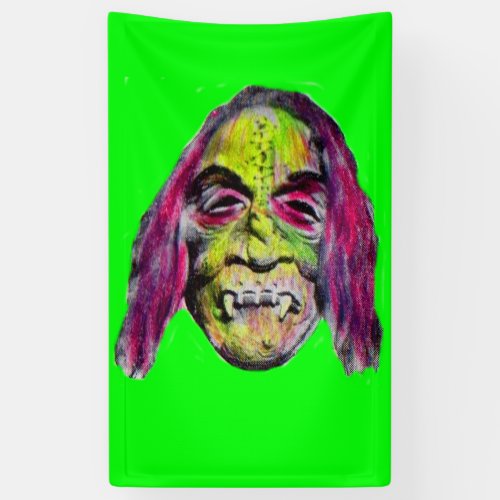 scary fiendish horror monster portrait banner