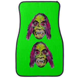 scary fiendish horror monster portrait car mat