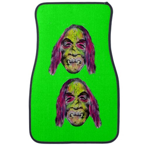 scary fiendish horror monster portrait car mat