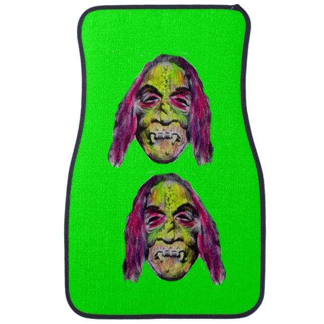 scary fiendish horror monster portrait car mat (Front)