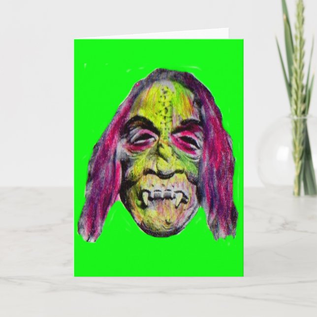 scary fiendish horror monster portrait card (Front)