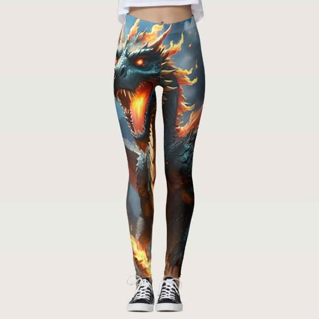 Scary Fire Breathing Dragon,  Leggings (Front)