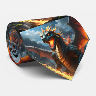 Scary Fire Breathing Dragon, Neck Tie