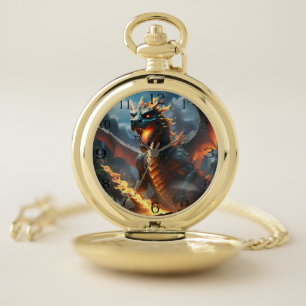 Scary Fire Breathing Dragon, Pocket Watch