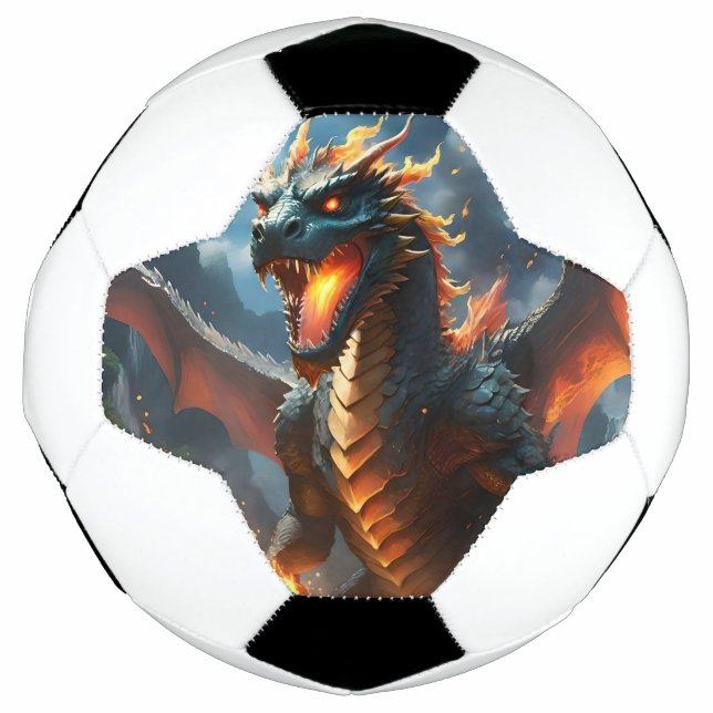 Scary Fire Breathing Dragon,  Soccer Ball (Front)