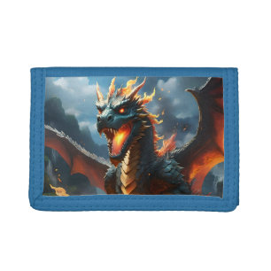 Scary Fire Breathing Dragon, Tri-fold Wallet