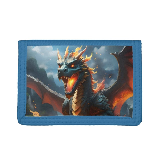 Scary Fire Breathing Dragon, Trifold Wallet (Front)
