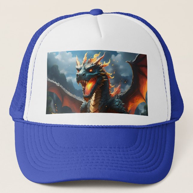 Scary Fire Breathing Dragon, Trucker Hat (Front)