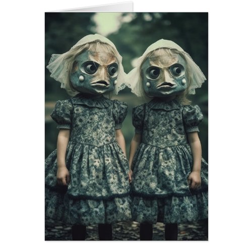 Scary Fish Twins All Occasions Greeting Card