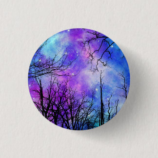 Scary Forest by Night Dark Blue Ambiance Button