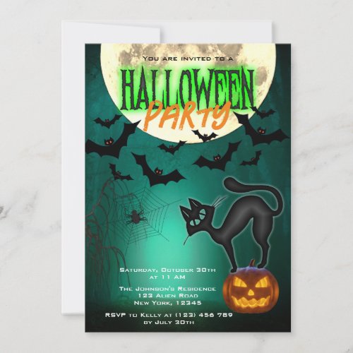 Scary Forest Halloween Party Invite 