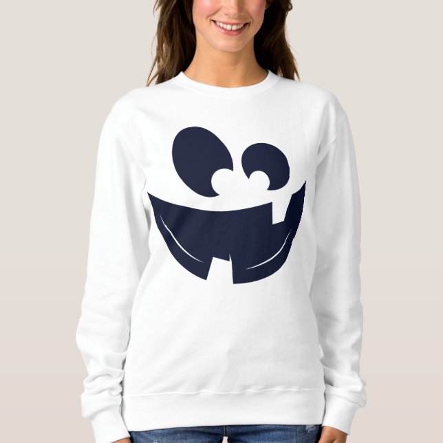 Scary Funny Face Halloween Ghost Sweatshirt (Front)