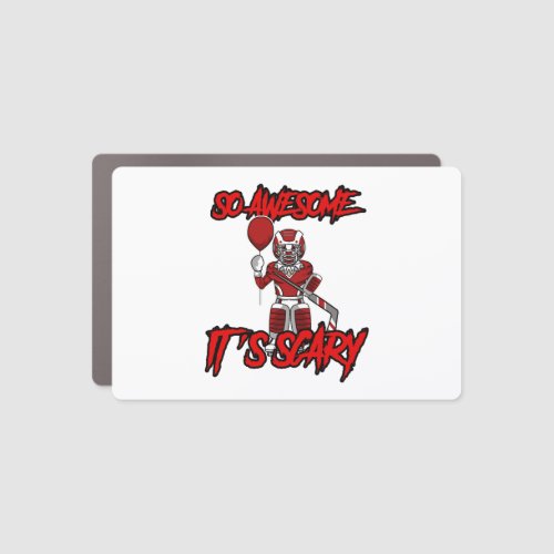 Scary Funny Halloween Clown Hockey Goalie Car Magnet