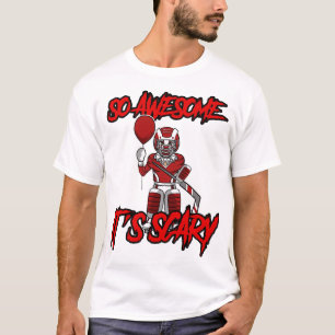 Scary Funny Halloween Clown Hockey Goalie T-Shirt