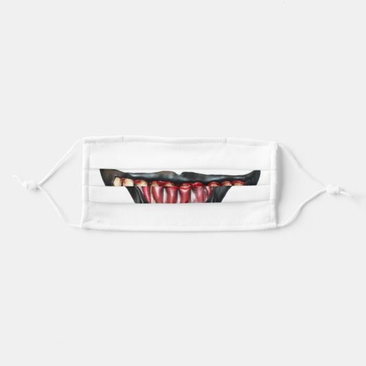 Scary Funny Mouth Adult Cloth Face Mask (Front, Folded)