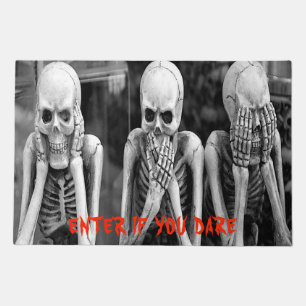 Scary Funny Skeletons Halloween Doormat