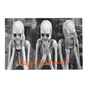 Scary Funny Skeletons Halloween Placemat