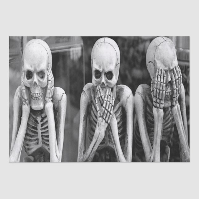 Scary Funny Skeletons Halloween Tissue Paper (Front)