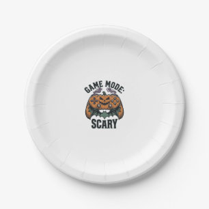 Scary Gamer Shirt Vintage Halloween Controller Art Paper Plates