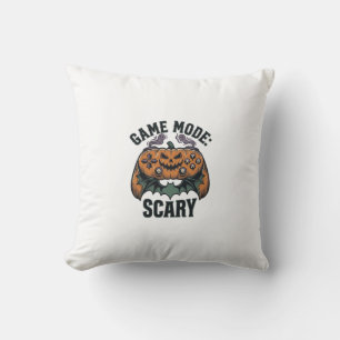 Scary Gamer Shirt Vintage Halloween Controller Art Throw Pillow