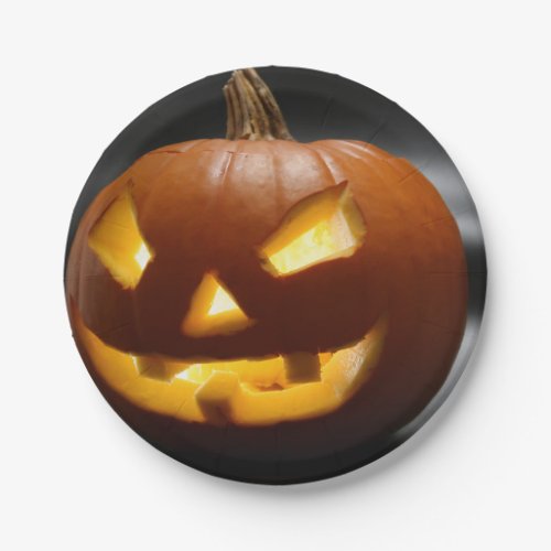Scary Gap Tooth Halloween pumpkin Paper Plates