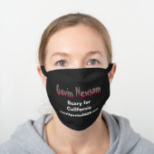 scary Gavin Newsom Black Cotton Face Mask (Worn)