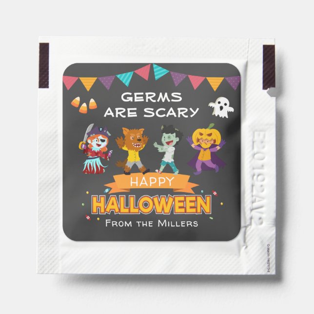 Scary Germs Halloween Kids Costume Party Hand Sanitizer Packet (Sticker on Packet)