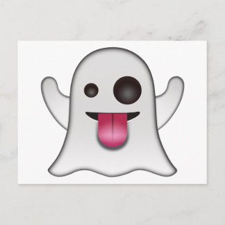 Scary Ghost Emoji Cool Fun Postcard