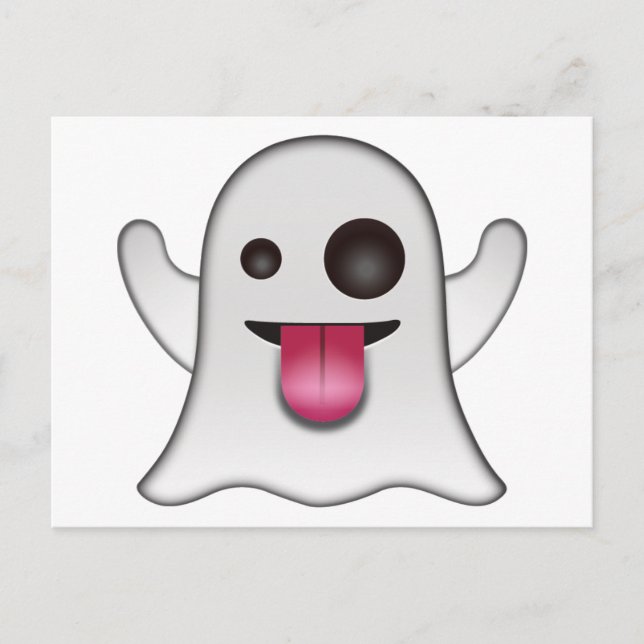 Scary Ghost Emoji Cool Fun Postcard (Front)