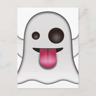 Scary Ghost Emoji Cool Fun Postcard