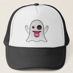 Scary Ghost Emoji Cool Fun Trucker Hat