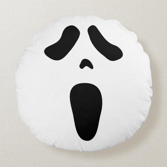 Scary ghost face Halloween party decorations Round Pillow (Front)
