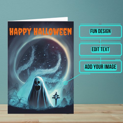 Scary Ghost Halloween Card