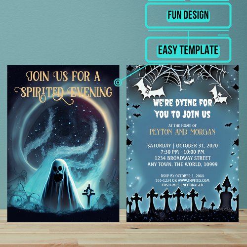 Scary Ghost Halloween Party Invitation