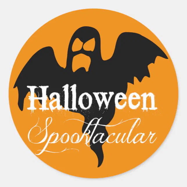 Scary Ghost Halloween Spooktacular Classic Round Sticker | Zazzle