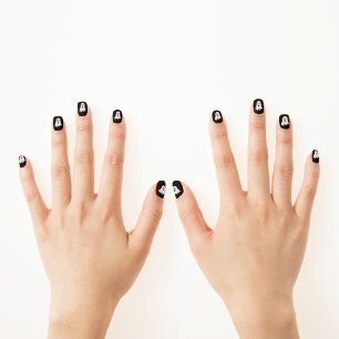 scary ghost minx nail art