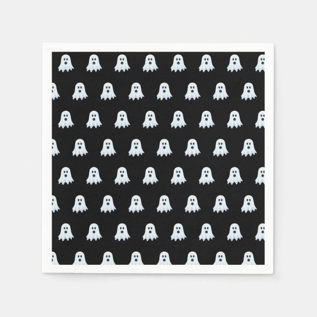 Scary Ghost Pattern black and white  Napkins (Front)