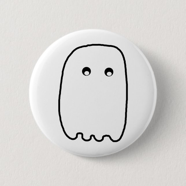 Scary Ghost Pinback Button (Front)