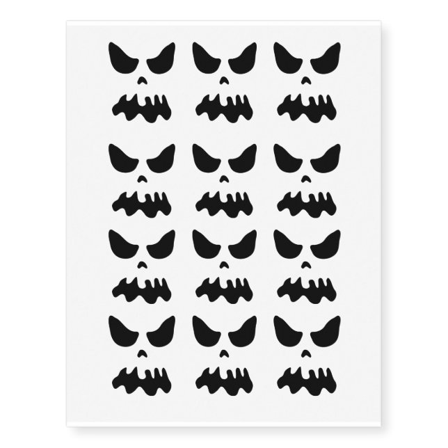 Scary ghost skull Halloween costume party idea Temporary Tattoos (Front)