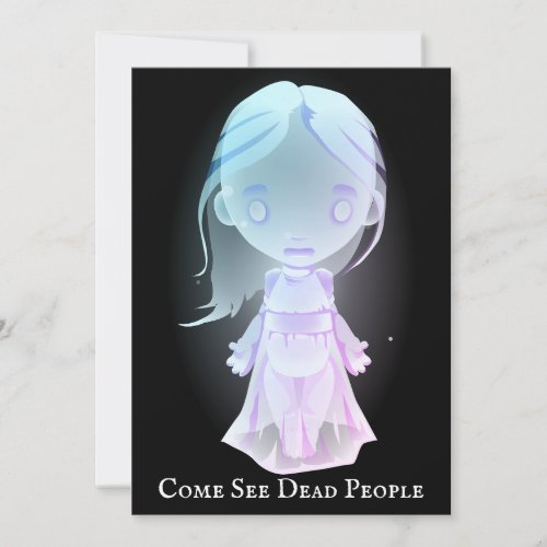 Scary Ghostly Blue Girl Invitation