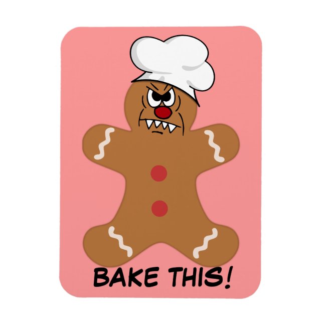 Scary Gingerbread Man Cookie Magnet (Vertical)