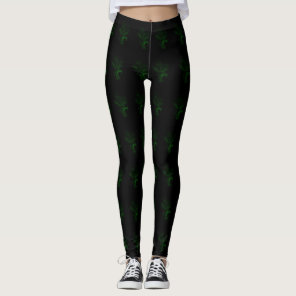 Scary Glow In The Dark Werewolf Occult Style Leggings