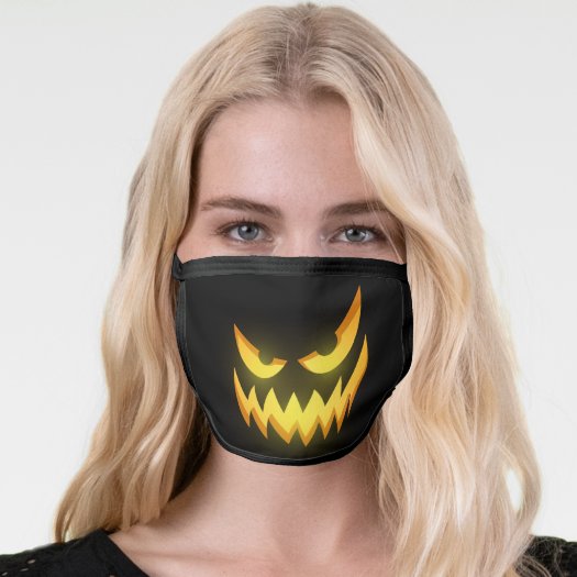 Scary Glowing Face of Laughing Halloween Pumpkin