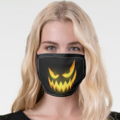 Scary Glowing Face of Laughing Halloween Pumpkin Face Mask (Worn Her)