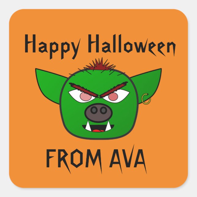 SCARY GOBLIN  HALLOWEEN STICKER (Front)