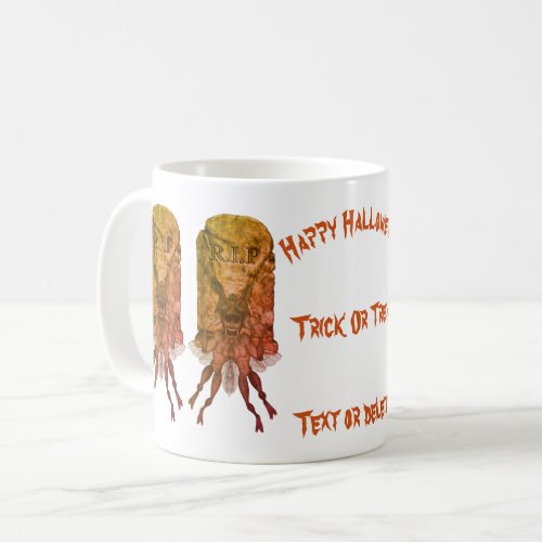 Scary Goblin Tombstone Halloween Personalized Coffee Mug