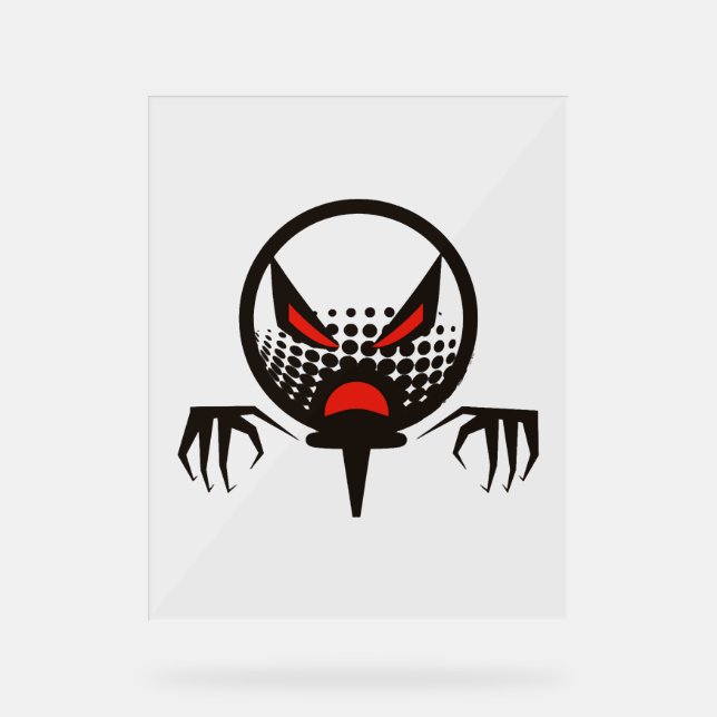 Scary Golf Halloween group graveyard Acrylic Sign (Front)