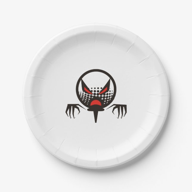 Scary Golf Halloween group graveyard Paper Plates (Front)
